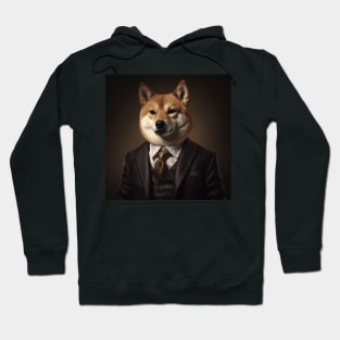 Shiba Inu Dog in Suit Hoodie